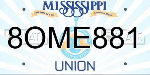 8OME881 Mississippi License Plate