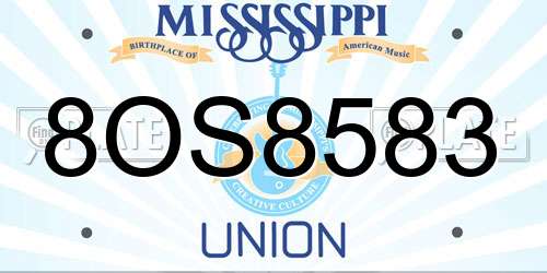 8OS8583 Mississippi License Plate