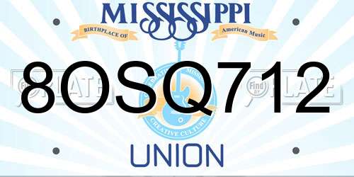 8OSQ712 Mississippi License Plate