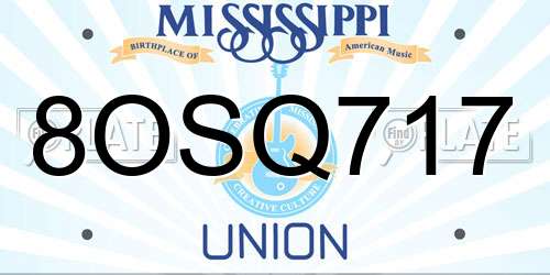 8OSQ717 Mississippi License Plate