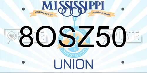 8OSZ50 Mississippi License Plate