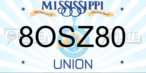 8OSZ80 Mississippi License Plate