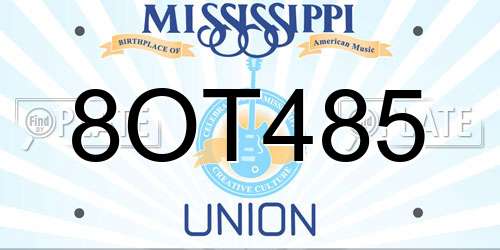 8OT485 Mississippi License Plate