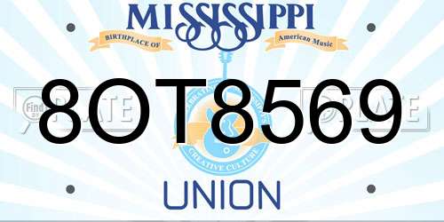 8OT8569 Mississippi License Plate