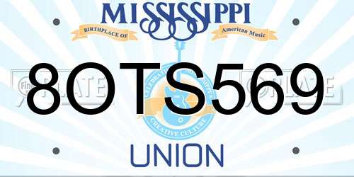 8OTS569 Mississippi License Plate