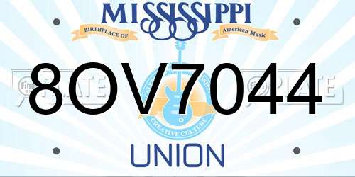 8OV7044 Mississippi License Plate