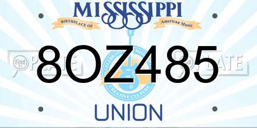 8OZ485 Mississippi License Plate