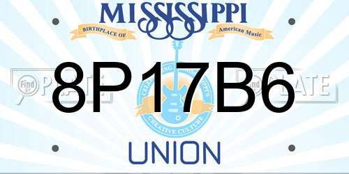 8P17B6 Mississippi License Plate
