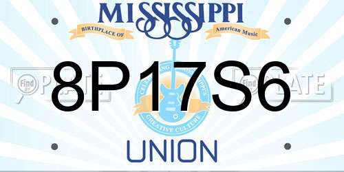 8P17S6 Mississippi License Plate