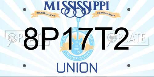 8P17T2 Mississippi License Plate
