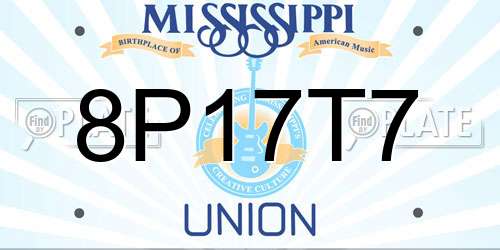 8P17T7 Mississippi License Plate