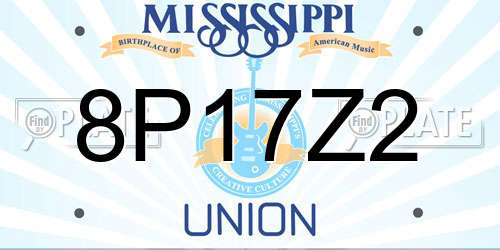 8P17Z2 Mississippi License Plate
