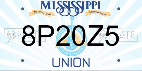 8P20Z5 Mississippi License Plate