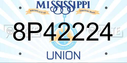 8P42224 Mississippi License Plate