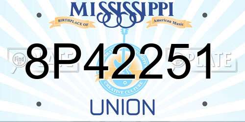8P42251 Mississippi License Plate
