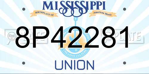 8P42281 Mississippi License Plate