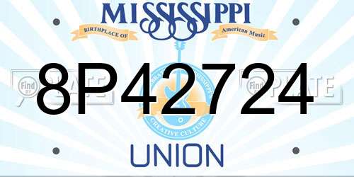 8P42724 Mississippi License Plate