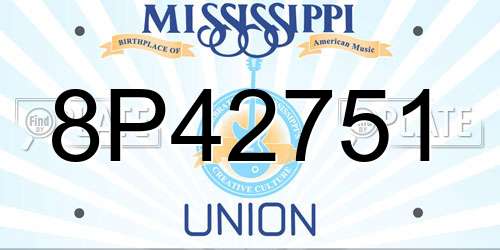 8P42751 Mississippi License Plate