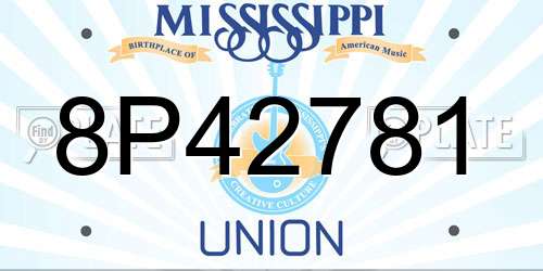 8P42781 Mississippi License Plate