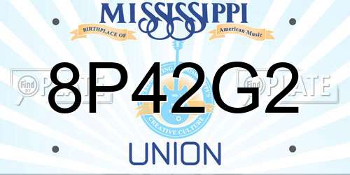 8P42G2 Mississippi License Plate