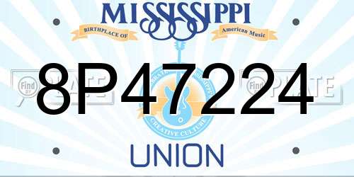 8P47224 Mississippi License Plate