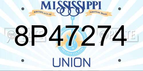 8P47274 Mississippi License Plate