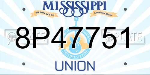 8P47751 Mississippi License Plate