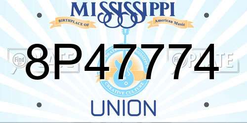 8P47774 Mississippi License Plate