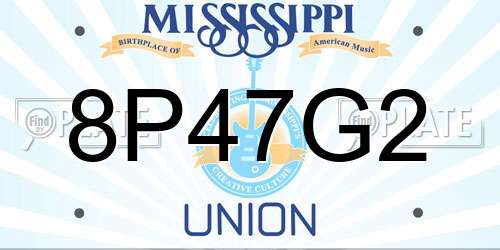 8P47G2 Mississippi License Plate