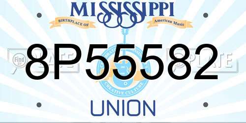 8P55582 Mississippi License Plate