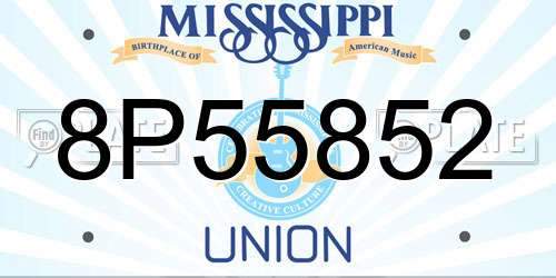 8P55852 Mississippi License Plate