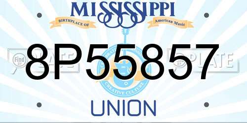 8P55857 Mississippi License Plate