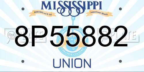 8P55882 Mississippi License Plate
