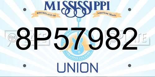 8P57982 Mississippi License Plate