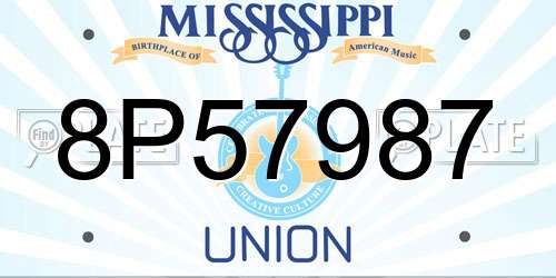 8P57987 Mississippi License Plate