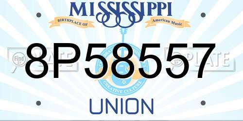 8P58557 Mississippi License Plate