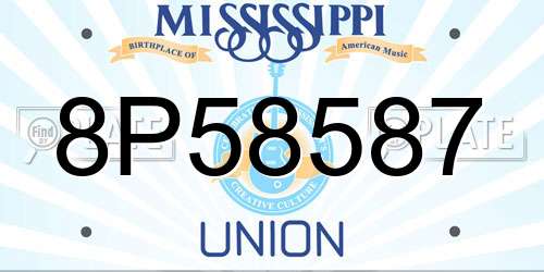 8P58587 Mississippi License Plate