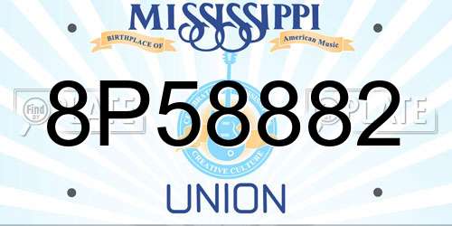 8P58882 Mississippi License Plate