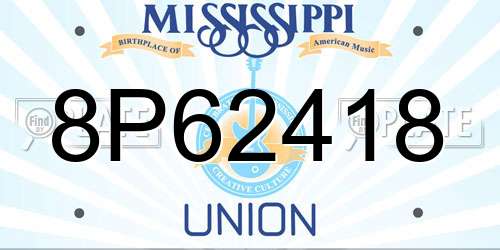 8P62418 Mississippi License Plate
