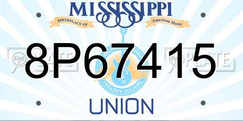 8P67415 Mississippi License Plate