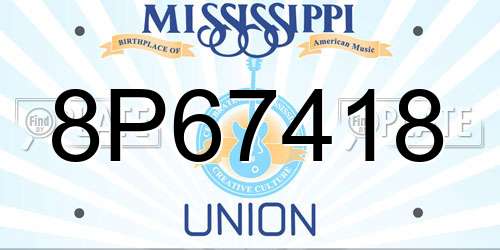 8P67418 Mississippi License Plate