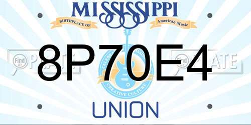 8P70E4 Mississippi License Plate