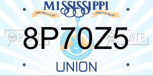 8P70Z5 Mississippi License Plate