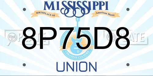 8P75D8 Mississippi License Plate