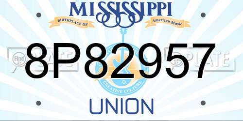 8P82957 Mississippi License Plate