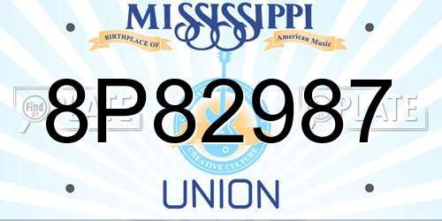 8P82987 Mississippi License Plate