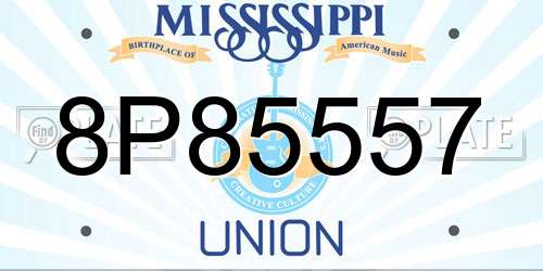 8P85557 Mississippi License Plate
