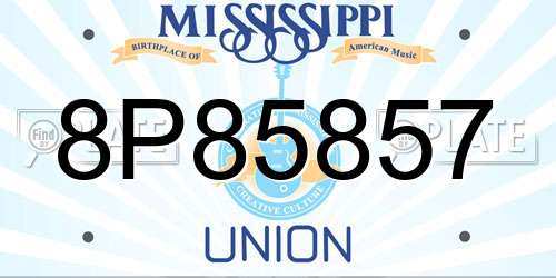 8P85857 Mississippi License Plate