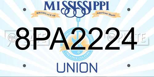8PA2224 Mississippi License Plate
