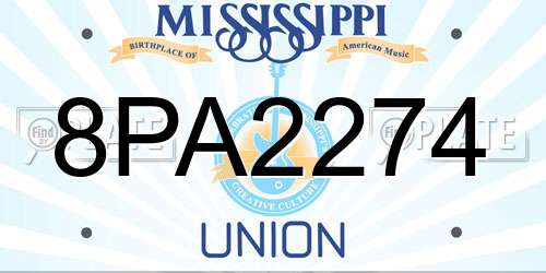 8PA2274 Mississippi License Plate